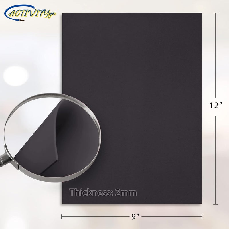 ACTIVITYYA Black EVA Foam Sheets, 9 x 12 Inch, 2mm Thick Handicraft Foam Paper for Arts and Crafts, by - 10 Sheets - Image 2